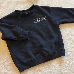 Zara Kids Black “For happy days only” Crewneck